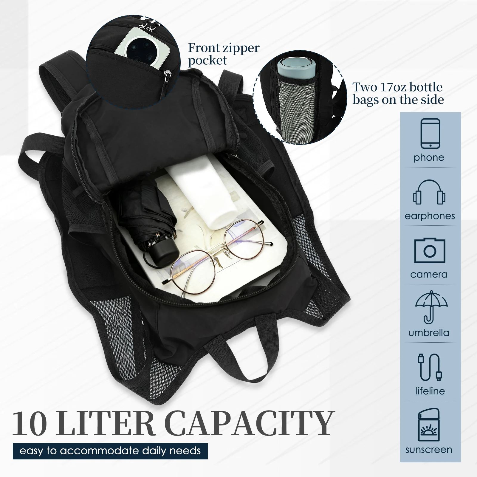 10L Small Hiking Backpack Trav - Foldable Backpack Small ulasan dan harga